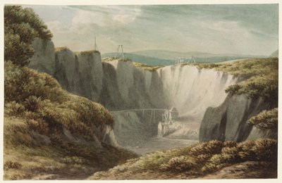 Tinminen i Carclaise, Cornwall, ca. 1800 (wc på papir) af John Warwick