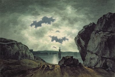 Bugtscene i måneskin af John Warwick Smith