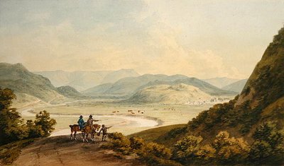 Llangollen (akvarel på papir) af John Warwick Smith