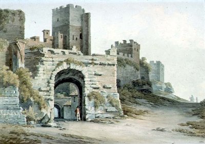 Porta Tiburtina (nu Porta di San Lorenzo), Rom, set indeni af John Warwick Smith