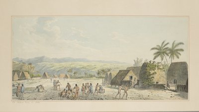 19: An Inland View, on Atooi, fra en række akvareller, der illustrerer Kaptajn Cooks sidste rejse, ca. 1773-84 af John Webber