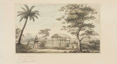45: View of a Tomb, fra en række akvareller, der illustrerer Captain Cooks sidste rejse, ca. 1773-84 (akvarel på papir) af John Webber