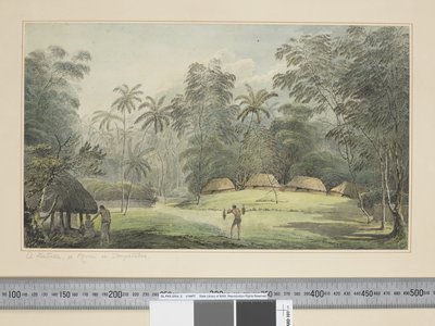 F.8 En Fiatooka, eller Morai i Tongataboo, ca. 1773-84 (akvarel) af John Webber