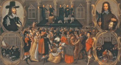 En øjenvidne-repræsentation af henrettelsen af kong Charles I i 1649 (olie på lærred) (se 617397 for detaljer) af John Weesop