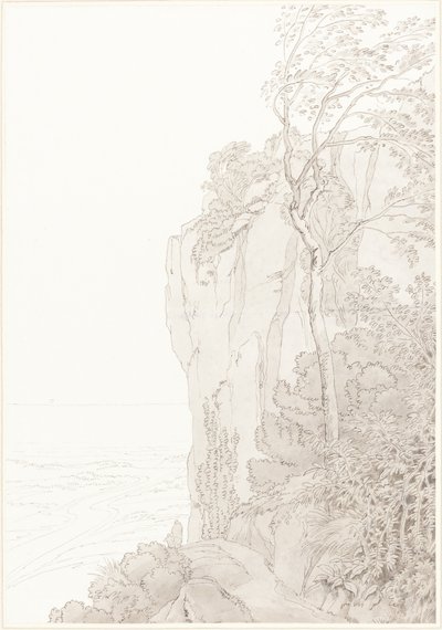 Skære klipper over en kystvej af John White Abbott