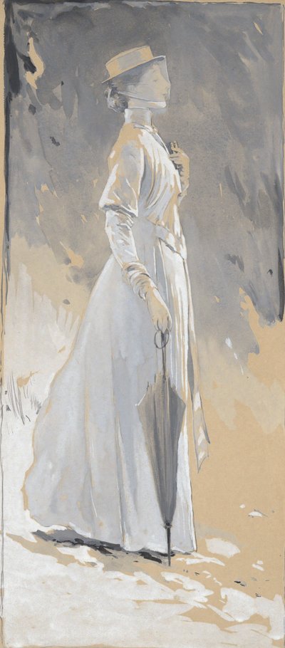 Ung kvinde i hvidt: Miss Cynthia af John White Alexander