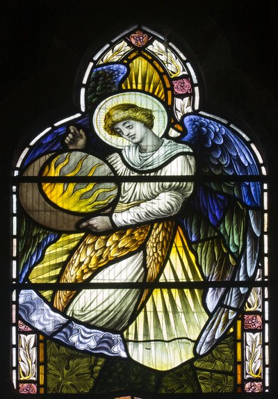 Angel Holding The Sun, ca. 1889 af John William Brown