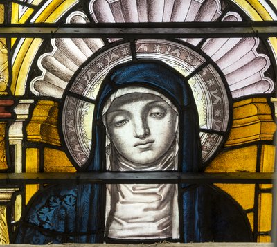 Oxford, Trinity College, James Powell & Sons, John William Brown (1842-1928), The Blessed Virgin Mary, 1885 af John William Brown