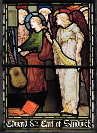 St Cecilia Singing, Lady Chapel Window, ca. 1885 (farvet glas) af John William Brown