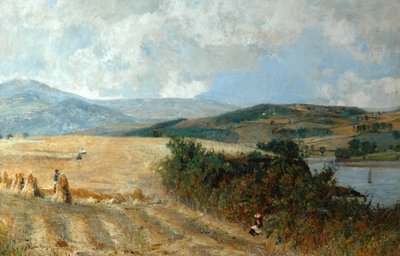 Høsttid på Conway-floden, ca.1890 af John William Buxton Knight