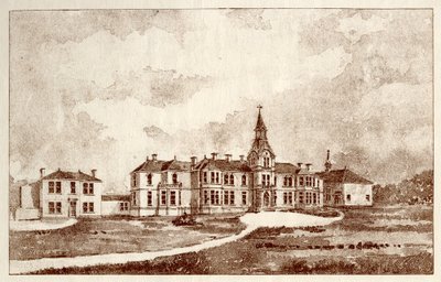 The Newcastle upon Tyne Lunatic Asylum, Coxlodge, ca. 1829 (photolitho) af John William Dyson