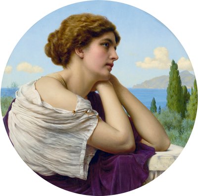 Hjertet på hendes læber og sjælen i hendes øjne af John William Godward af John William Godward