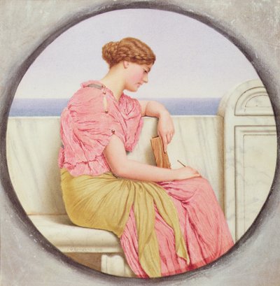 Refleksioner, 1918 (wc på papir) af John William Godward