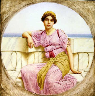 Refleksioner, 1918 (wc på papir) af John William Godward