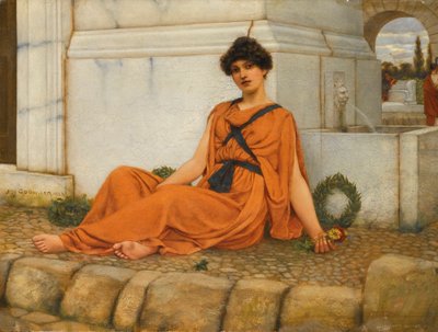 Repose, blomsterpigen af John William Godward
