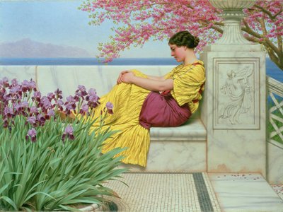 Under blomsten, der hænger på grenen, 1917 af John William Godward