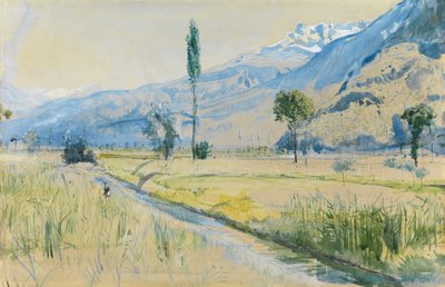 Vouvri, Schweiz (akvarel og blyant) af John William Inchbold