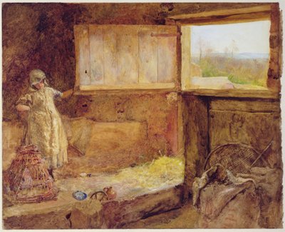 Høloftet (akvarel på papir) af John William North