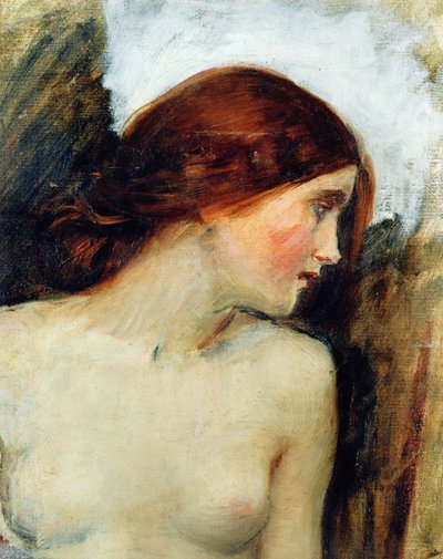 Studie for lederen af ekko, ca. 1903 (se 55607) af John William Waterhouse