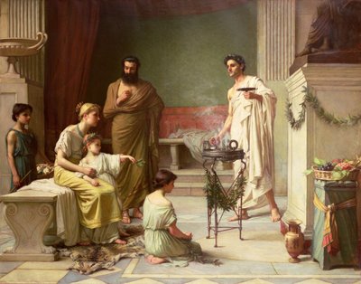 Et sygt barns besøg i Aesculapius-templet, 1877 af John William Waterhouse