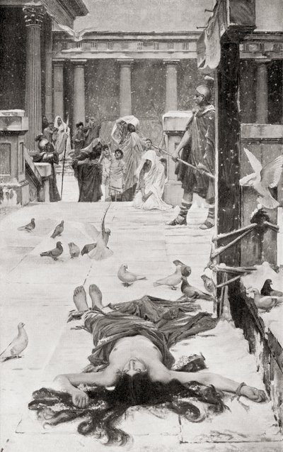 Sankt Eulalias martyrium, efter maleriet af John William Waterhouse, fra Hutchinson