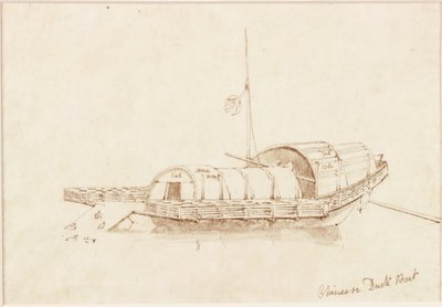 Kinesisk andebåd (blæk (spiral) på papir (på papir)) af John Wilson Carmichael