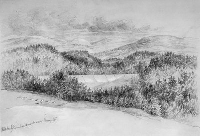Hillbeck Embankment nær Brampton (bc og blyant på papir) af John Wilson Carmichael