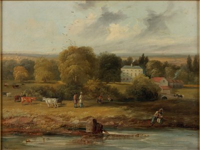 Landskab med et landsted, 1838 af John Wilson Carmichael