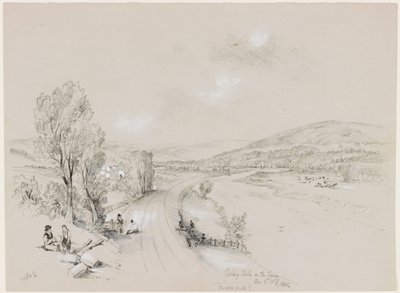Ridley Hall, Bardon Mill, 1837 (bc og blyant på papir) af John Wilson Carmichael