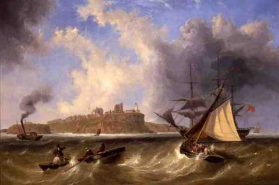 Havudsigt over Tynemouth Haven (olie på lærred) af John Wilson Carmichael