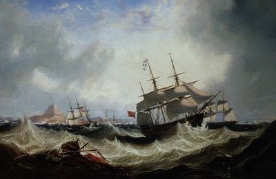 Forsendelse fra Gibraltar i hård sø af John Wilson Carmichael