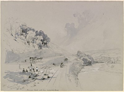 Whitchester Tunnel med Unthank Hall (kropsfarve) af John Wilson Carmichael