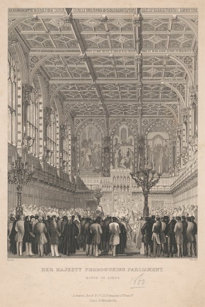 Hendes Majestæt prorogueing Parliament - House of Lords af John Woods