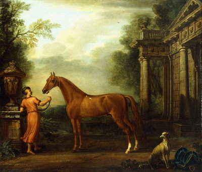 The Chestnut Arabian of Hampton Court, c.1726 af John Wootton