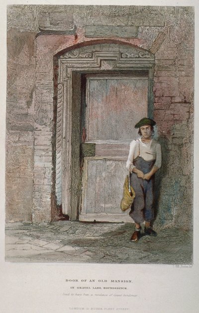 Dør til et gammelt palæ i Gravel Lane, City of London, 1851 af John Wykeham Archer