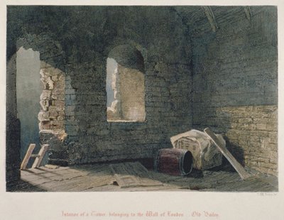 Indvendigt billede af et tårn tilhørende London Wall ved Old Bailey, City of London, 1851 af John Wykeham Archer