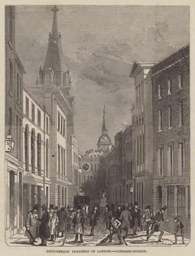 Maleriske skitser af London, Lombard-Street af John Wykeham Archer