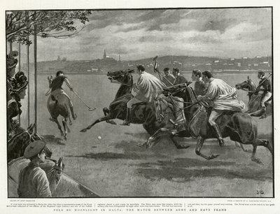Polo fra Moonlight på Malta, kampen mellem hær- og flådehold af John after Charlton