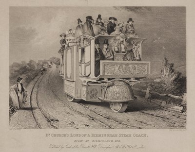 Dr. Churchs London & Birmingham Steam Coach, 1833 af John after Cooke