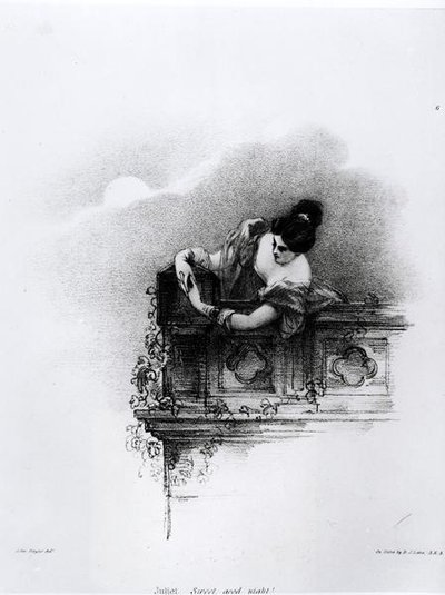 Fanny Kemble (1809-93) som Juliet, Sweet Good Night, indgraveret af Richard James Lane (1800-72) af John after Hayter