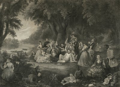 The Picnic on the Fourth of July, ca. 1864 (blandet metode gravering) af John and Hollyer Rogers