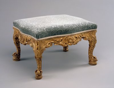 Taburet, ca. 1757 (kalktræ, forgyldt og polstring) af John attr.to Vardy