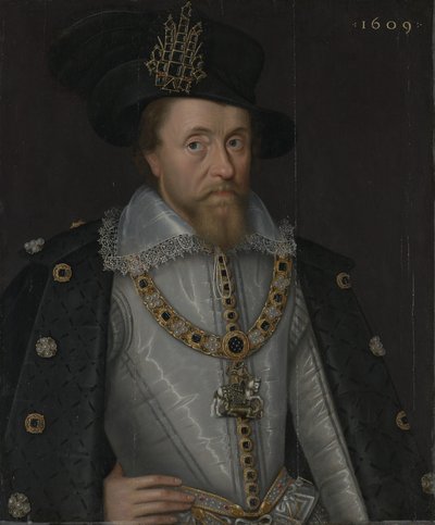 Kong James I af England og VI af Skotland (1566-1625) af John de Critz