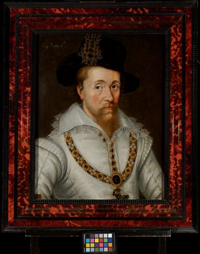 James I & VI (1556-1625) af John de the Elder (studio of) Critz