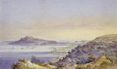 Zantes by og havn af John or Giovanni Schranz