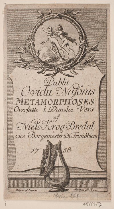 Titelbladet "Ovids folks metamorfoser" af Jonas Haas