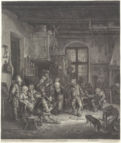 Landhusinteriør med dansende par af Jonas Suyderhoef