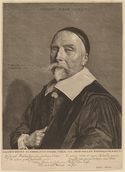 Jacob Revius af Jonas Suyderhoff after Frans Hals