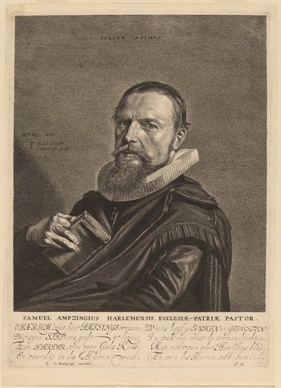 Samuel Ampzing af Jonas Suyderhoff after Frans Hals