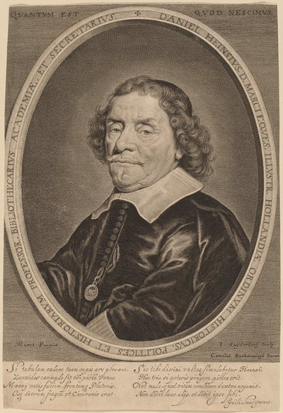 Daniel Heinsius af Jonas Suyderhoff after Jacob Fransz van der Merck